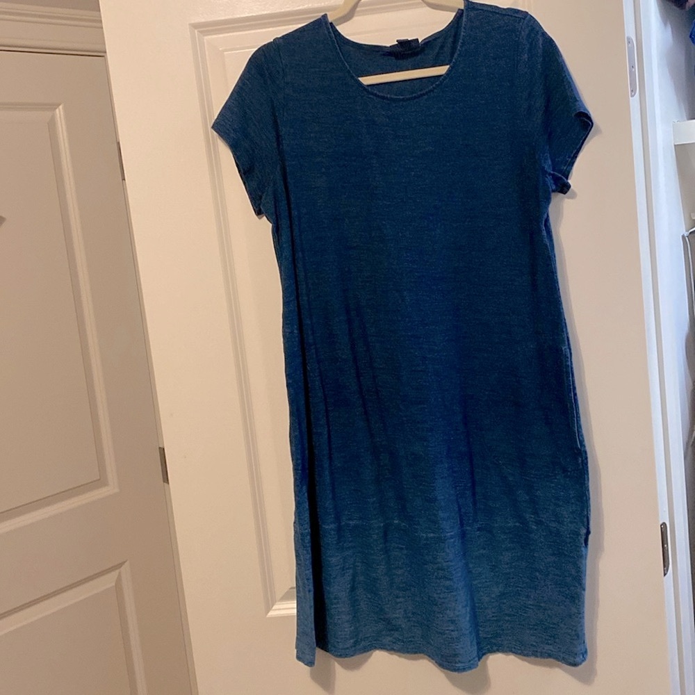 J Jill indigo blue medium cotton dress with pockets